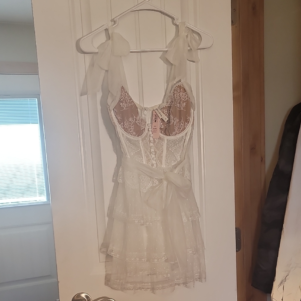 For Love And Lemons Cream Lace Chemise